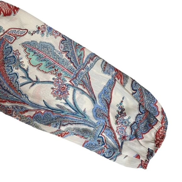 CHAPS Cotton Raglan Peasant Top - Size Large - Picture 3 of 5